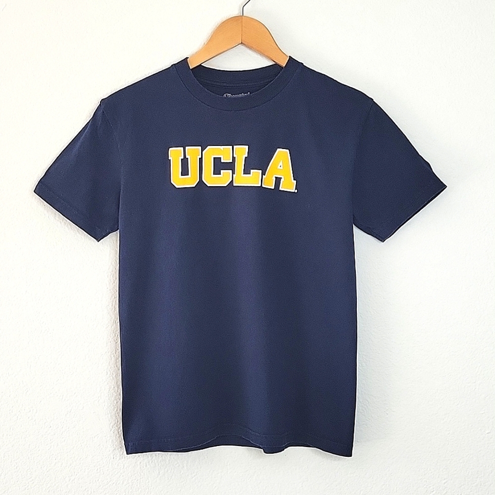 UCLA Navy Blue Yellow Short Sleeve Casual Crew Neck T-Shirt size YL (10-12)
